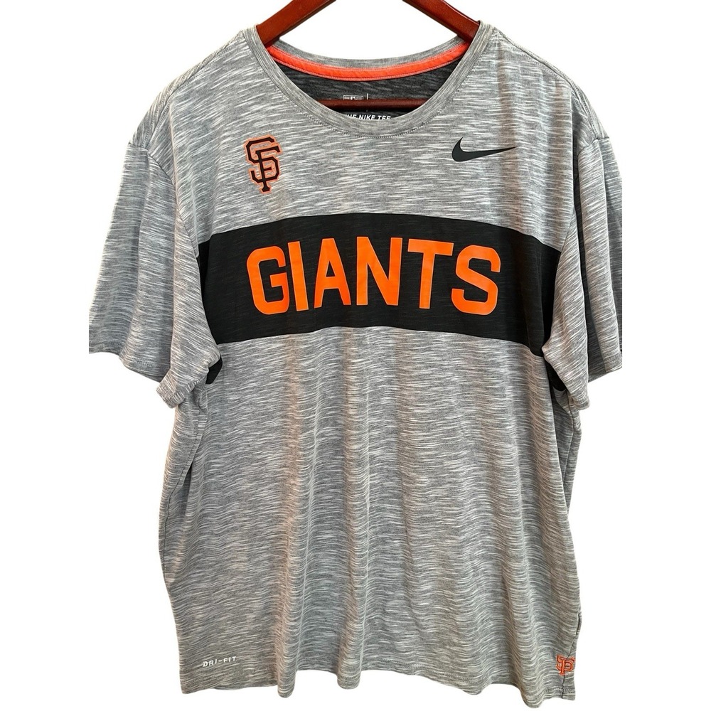 Nike San Francisco Giants Dri-FIT T-Shirt 2XL Heather Gray MLB Baseball